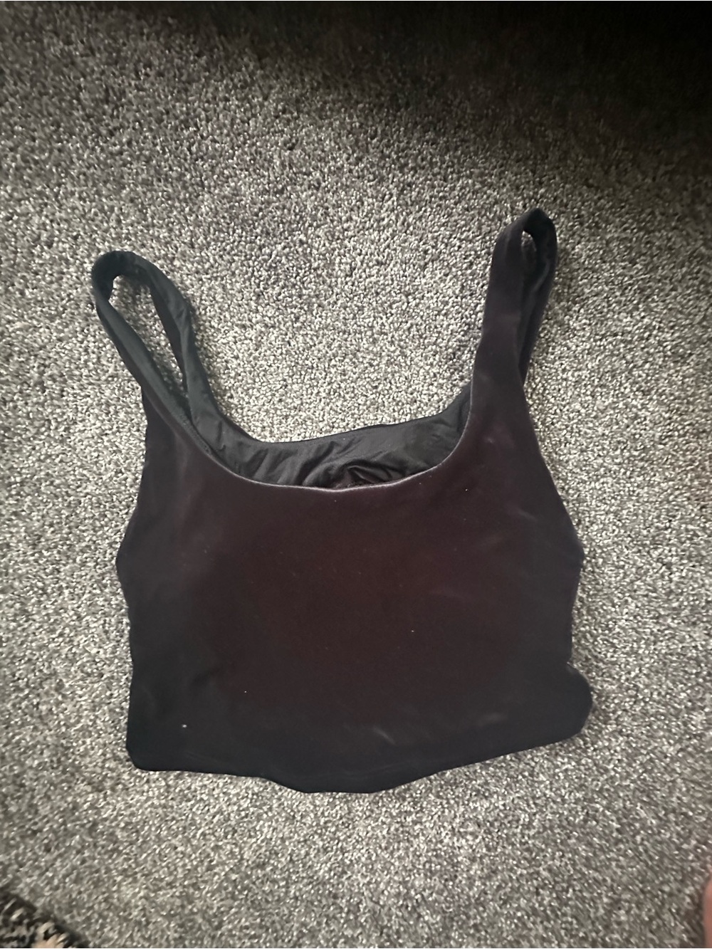 Athleta Velvet Black Scoop Neck Sports Bra